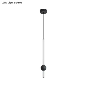 Sleek Sword-Shape LED Hanging Lamp Kit: Simplicity Acrylic | Black/White | Warm/White/3 Color Light