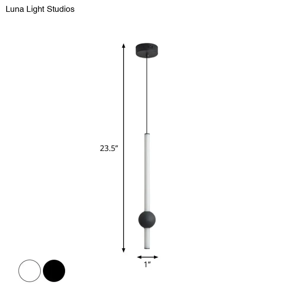 Sleek Sword-Shape LED Hanging Lamp Kit: Simplicity Acrylic | Black/White | Warm/White/3 Color Light