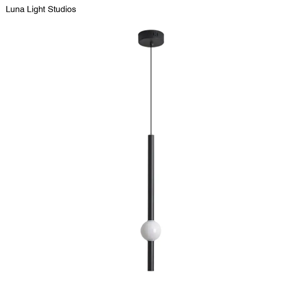 Sleek Sword-Shape LED Hanging Lamp Kit: Simplicity Acrylic | Black/White | Warm/White/3 Color Light