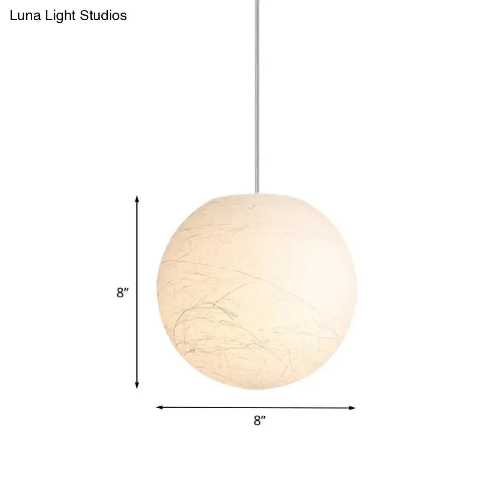 Sleek White Acrylic Pendant Lamp with Textured Surface - 8/12 Inch Dia