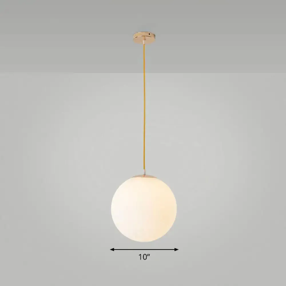 Sleek White Glass Pendant Light for Minimalist Table Settings