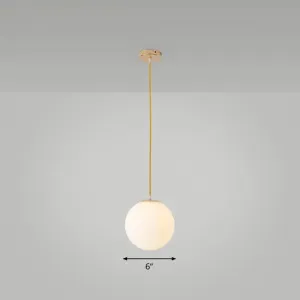 Sleek White Glass Pendant Light for Minimalist Table Settings