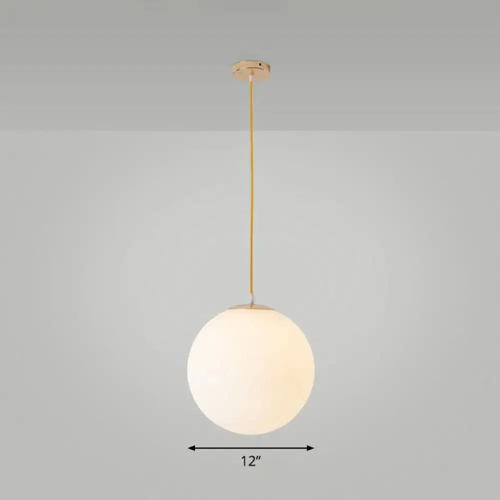 Sleek White Glass Pendant Light for Minimalist Table Settings