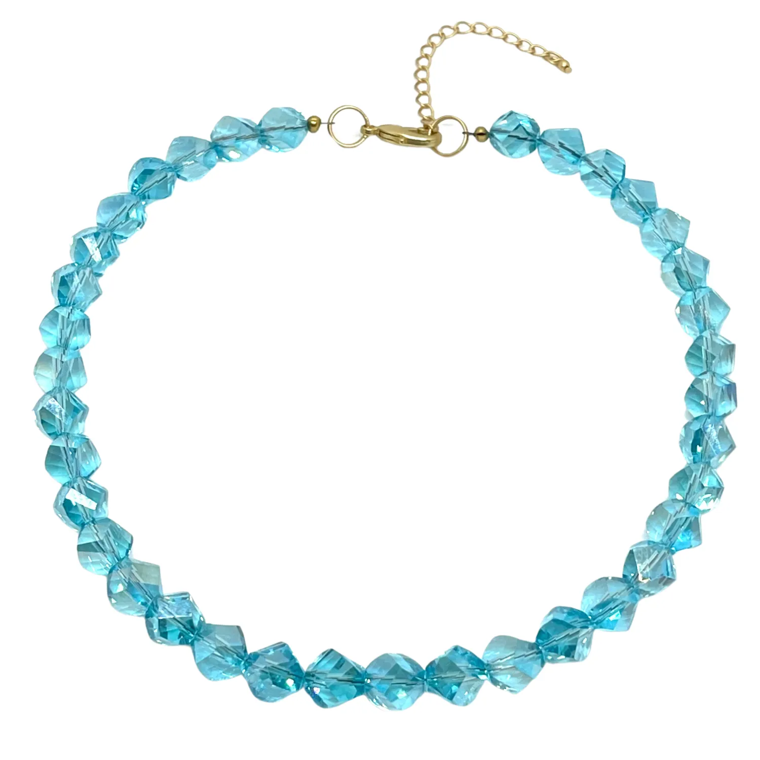 Slice Crystal Necklace - Aqua