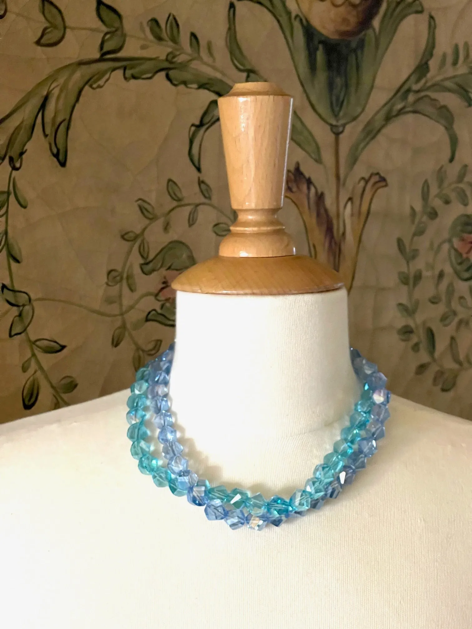 Slice Crystal Necklace - Aqua