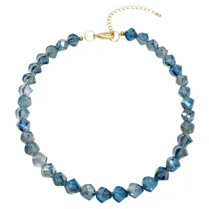 Slice Crystal Necklace - Labradorite Blue