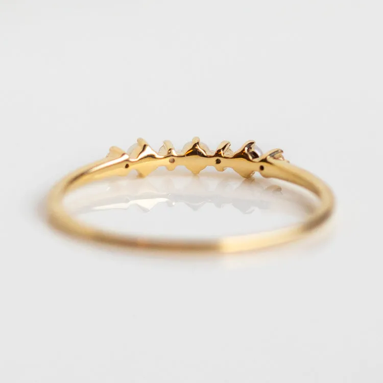 Solid Gold Pearl Trio Ring