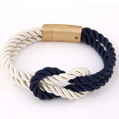 Spring Trendy Fashion Braided Rope Chain with Magnetic Clasp Bow Charm Bracelets&Bangles Pulseira for Women Men Jewelry