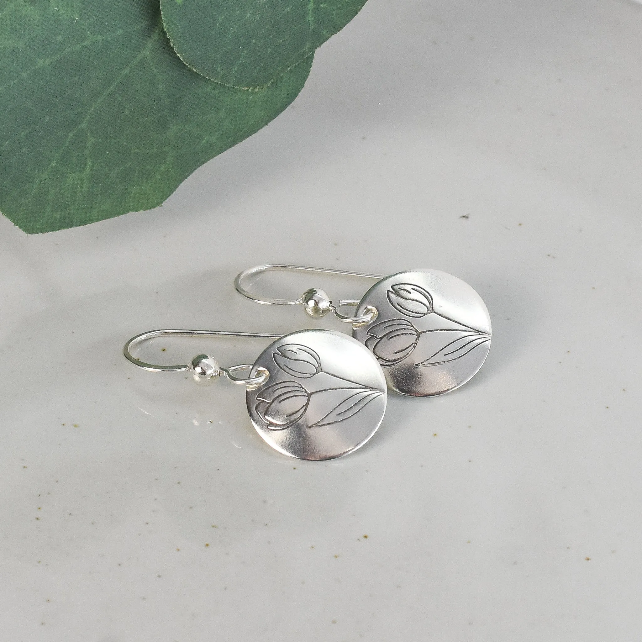 Spring Tulip Earrings - Sterling Silver