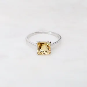 Square Citrine Ring