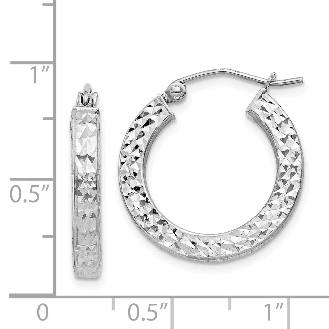 Sterling Silver D.C Hinged Back Hoop Earrings