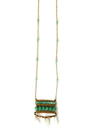 Stone Ladder Long Pendant Necklace