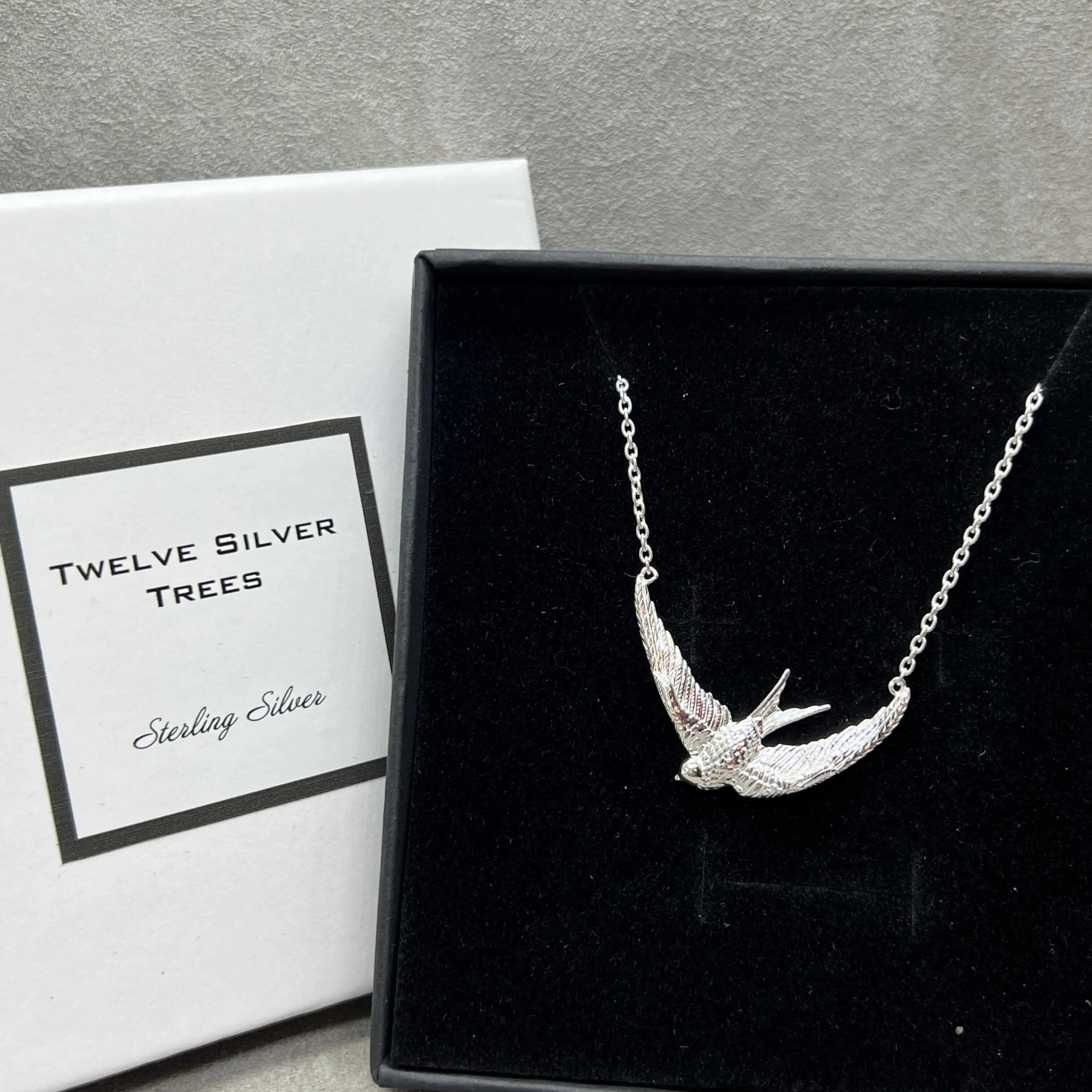 Swallow Necklace In Sterling Silver