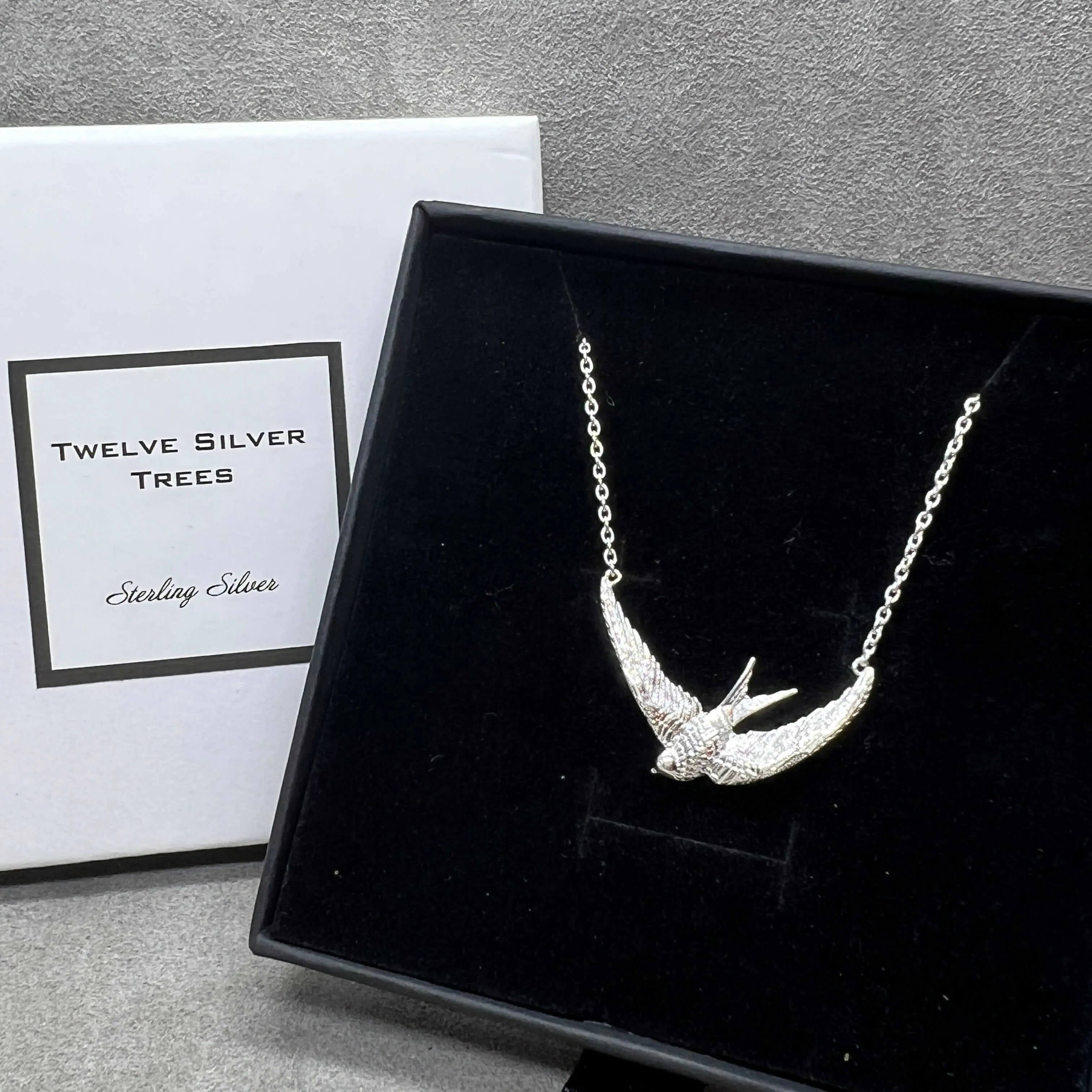 Swallow Necklace In Sterling Silver