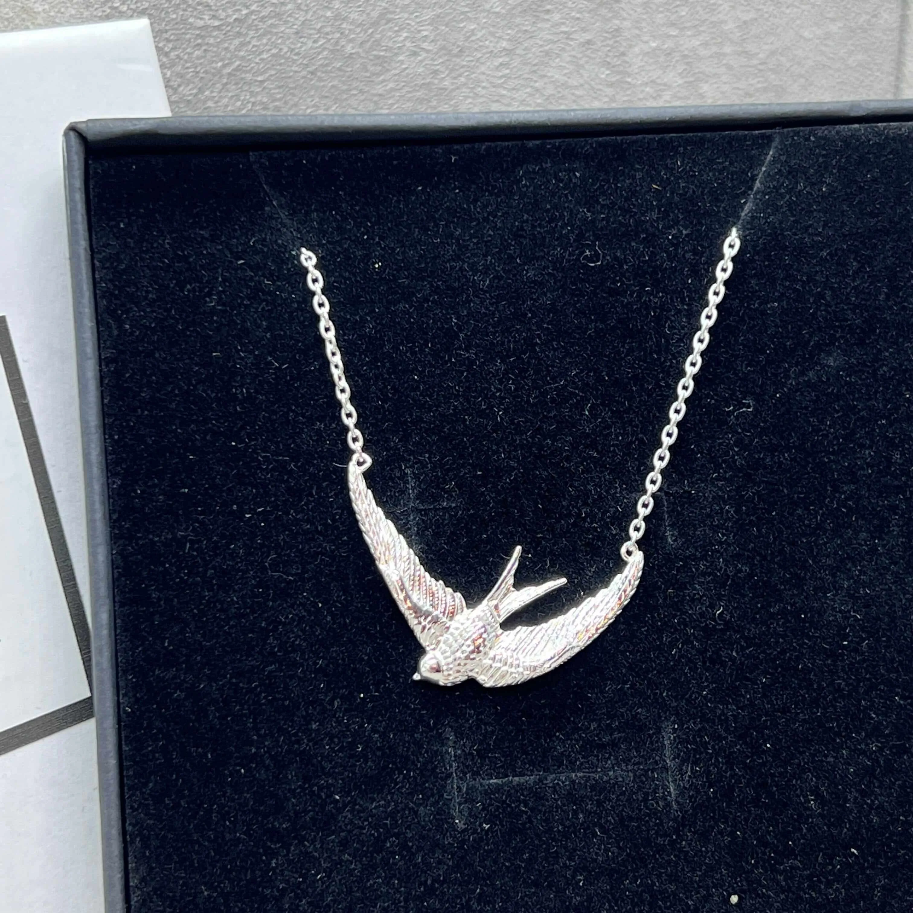 Swallow Necklace In Sterling Silver