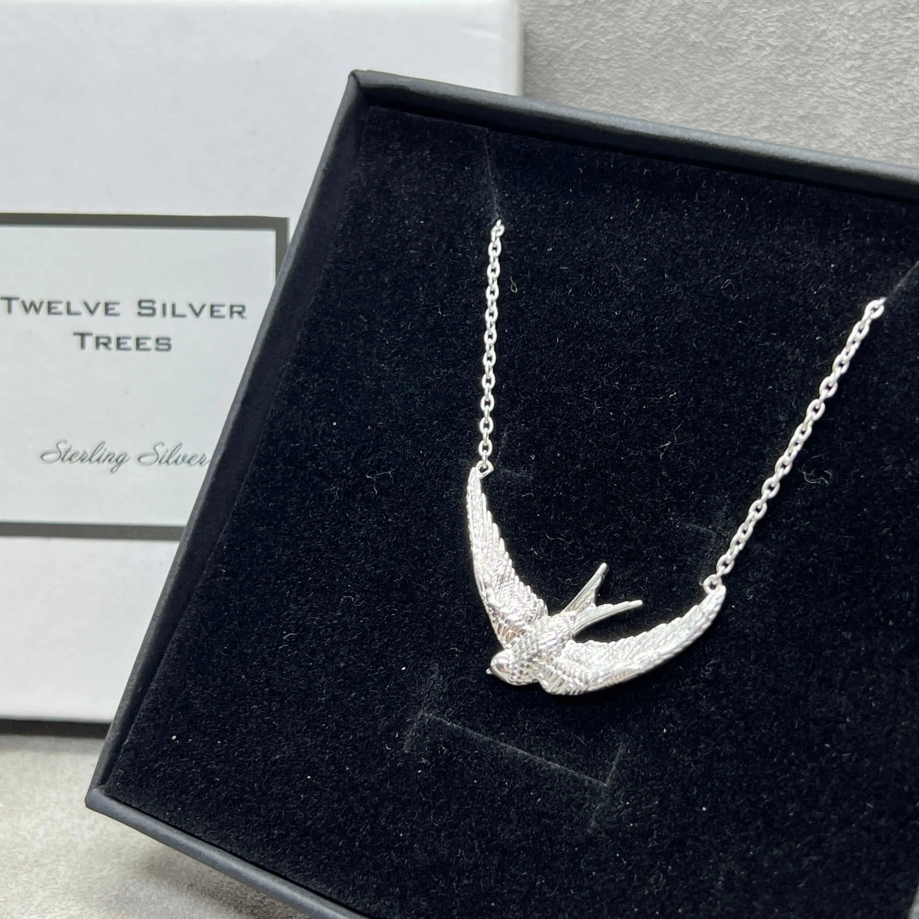 Swallow Necklace In Sterling Silver