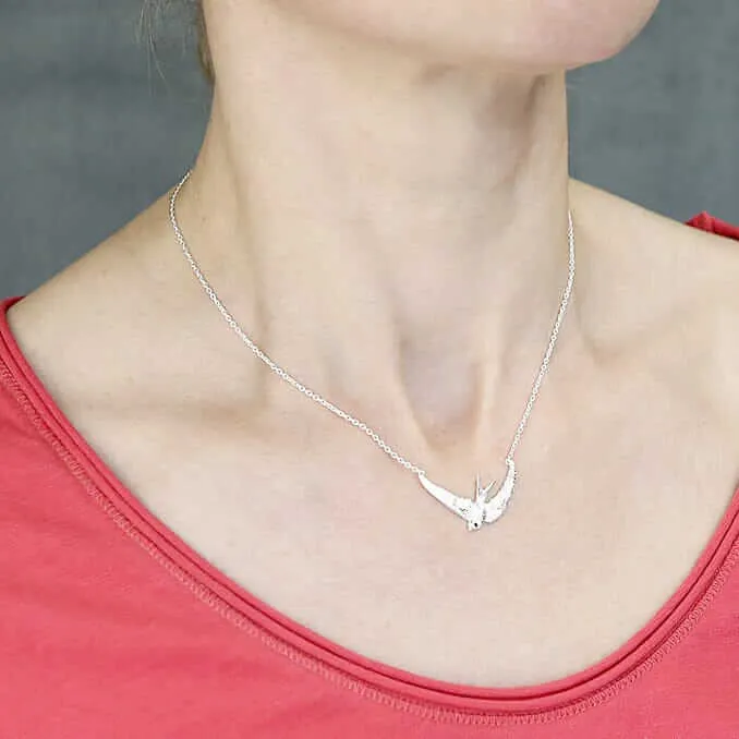 Swallow Necklace In Sterling Silver