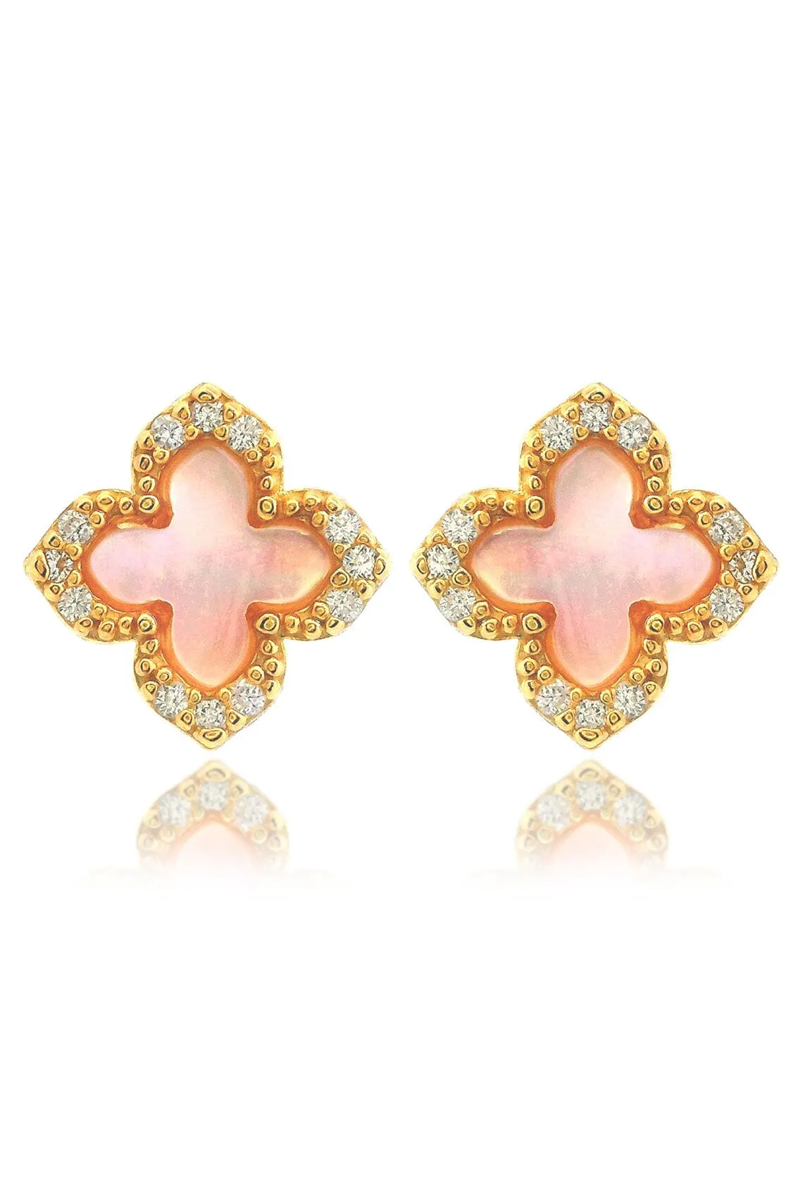 SYDNEY SOIRÉE FAIRWATER MOTHER OF PEARL STUD EARRINGS GOLD