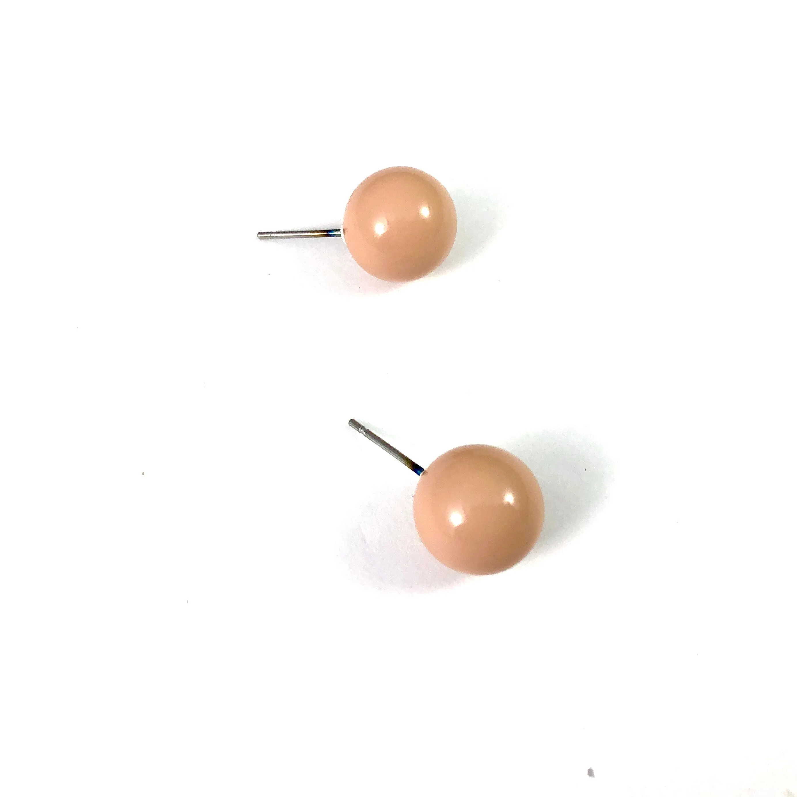 Taupe Ball Stud Earrings