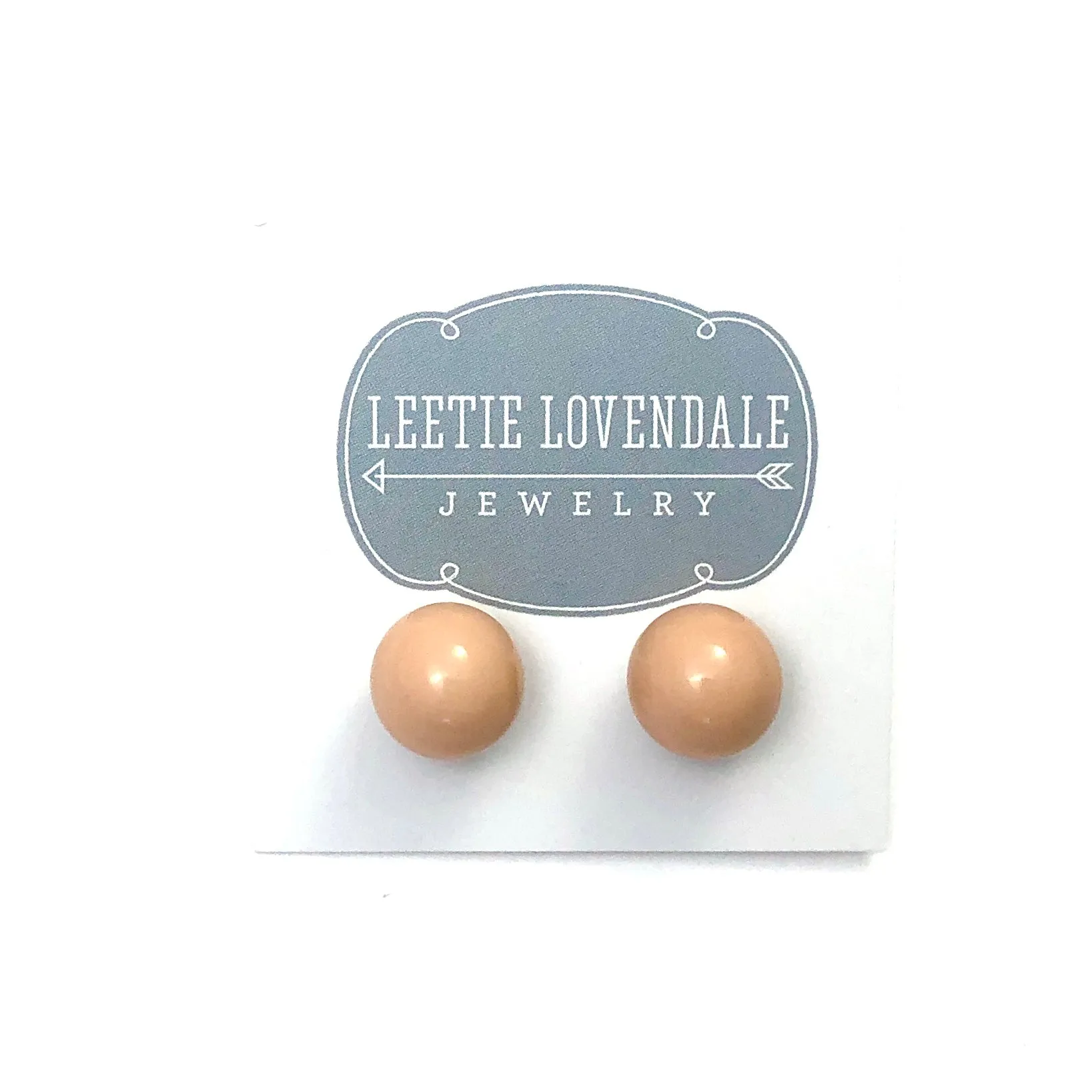 Taupe Ball Stud Earrings