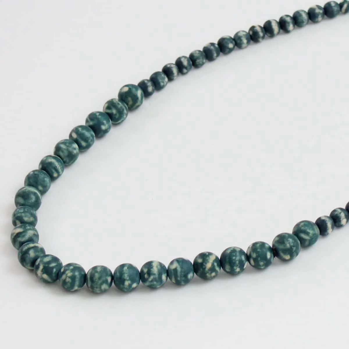 Teal Marbled Beaded Zahara Necklace