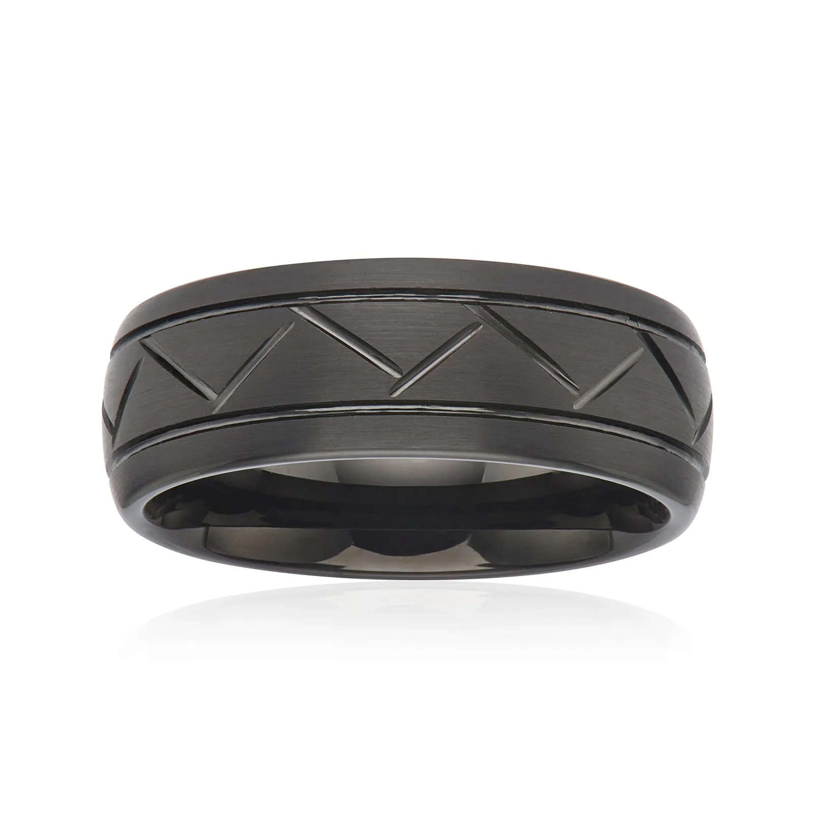 Tensity Tungsten Black Pattern Ring