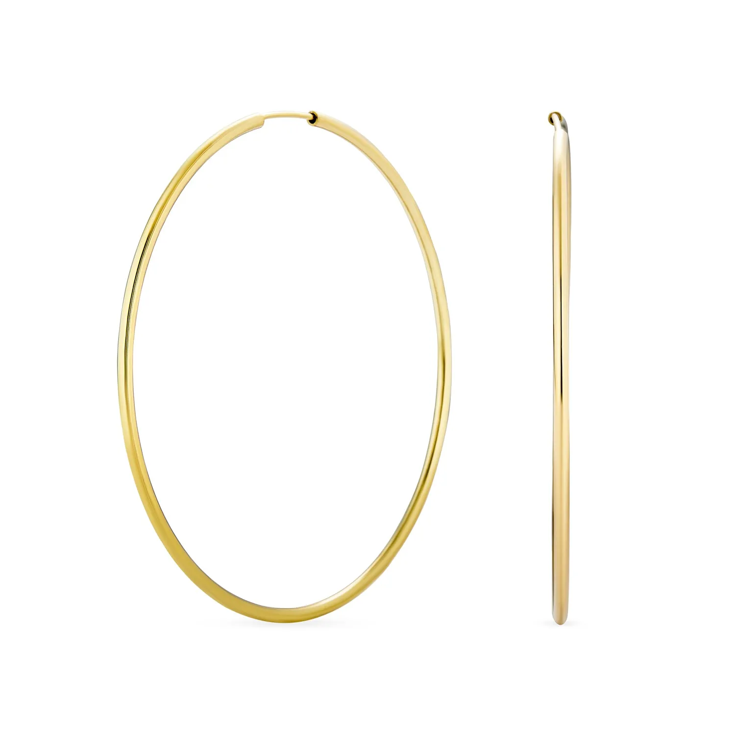 Timeless Minimalist Hoop Huggie Earrings Gold Plated 2-3mm Various Sizes