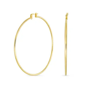 Timeless Minimalist Hoop Huggie Earrings Gold Plated 2-3mm Various Sizes