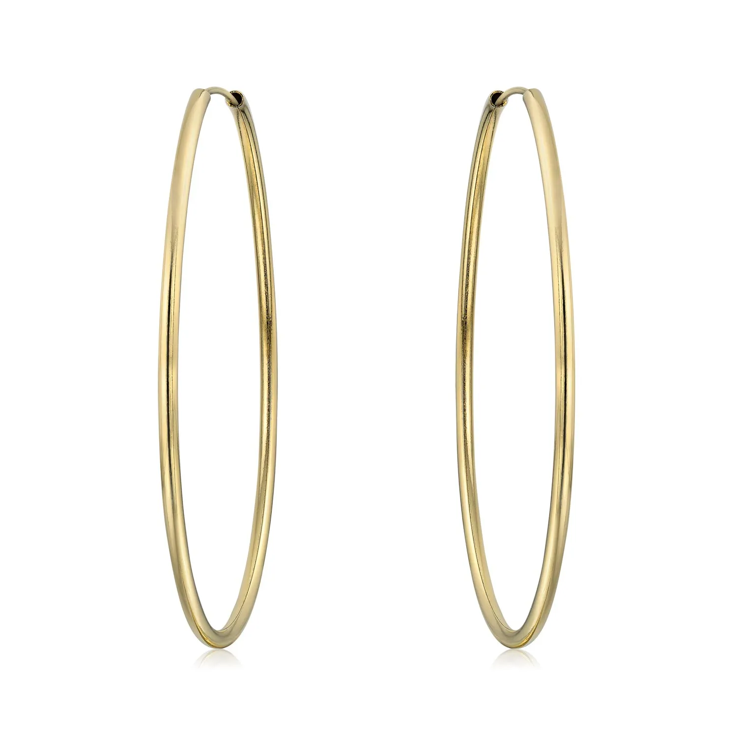 Timeless Minimalist Hoop Huggie Earrings Gold Plated 2-3mm Various Sizes