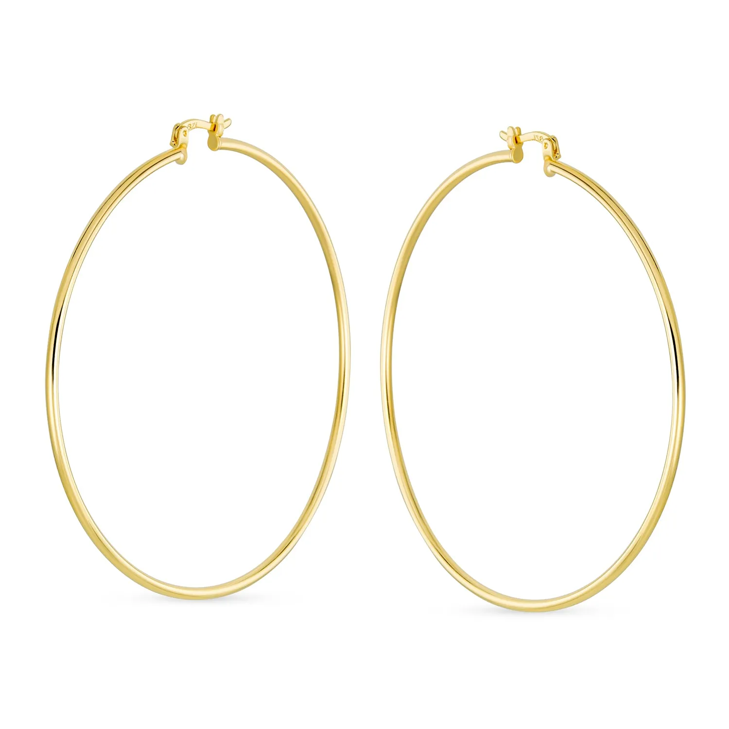 Timeless Minimalist Hoop Huggie Earrings Gold Plated 2-3mm Various Sizes