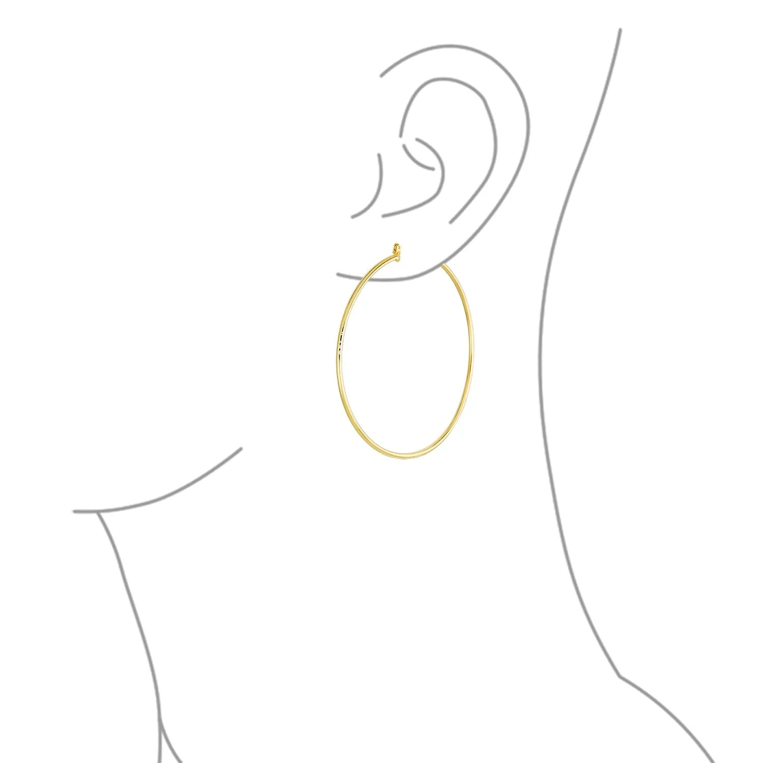 Timeless Minimalist Hoop Huggie Earrings Gold Plated 2-3mm Various Sizes