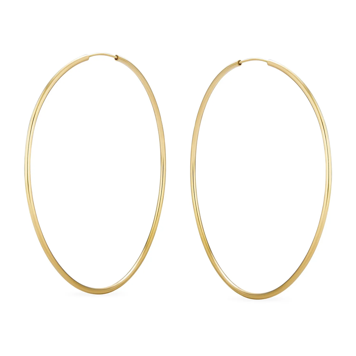 Timeless Minimalist Hoop Huggie Earrings Gold Plated 2-3mm Various Sizes