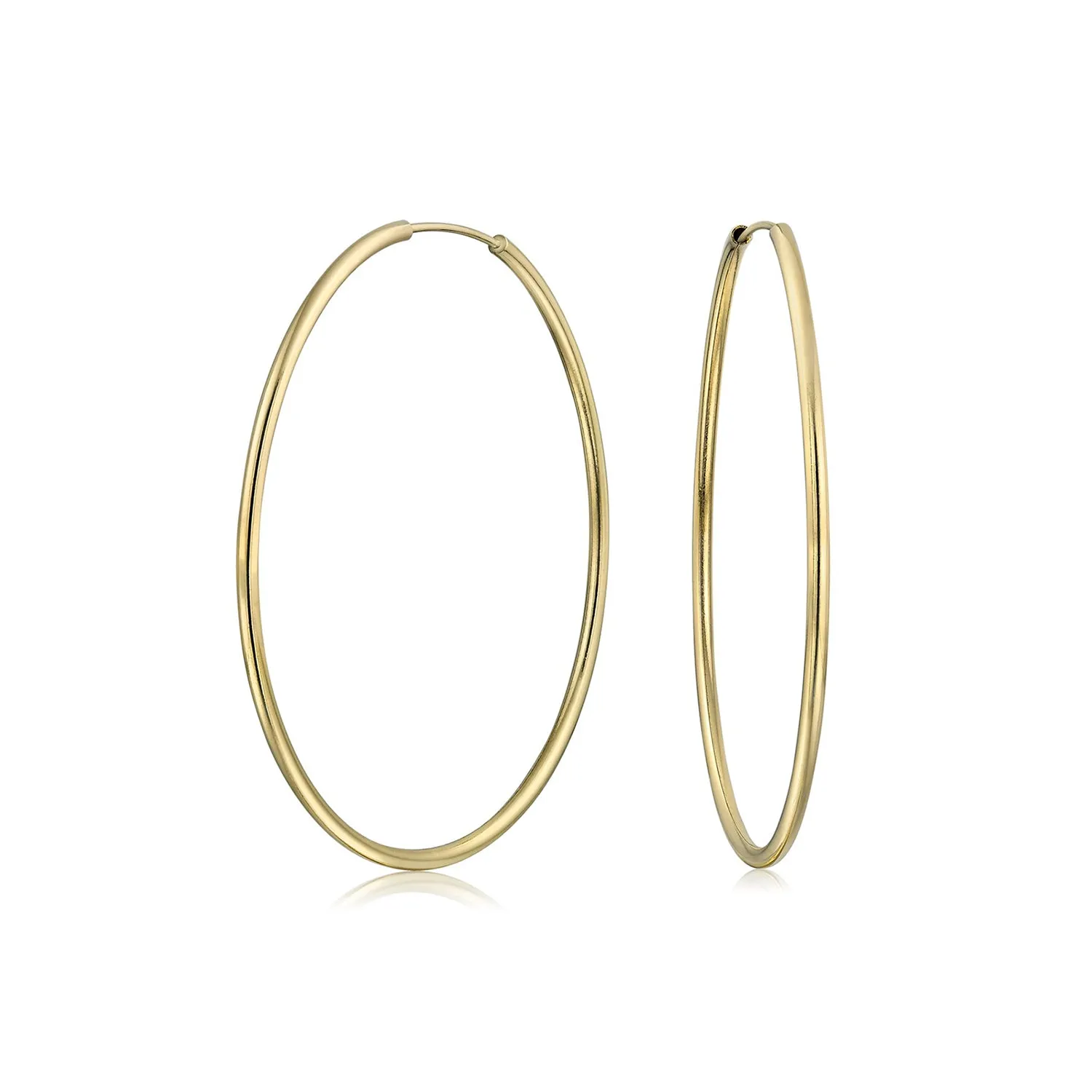 Timeless Minimalist Hoop Huggie Earrings Gold Plated 2-3mm Various Sizes