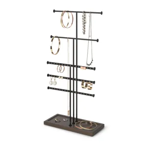 TRIGEM 5 JEWELRY STAND BLACK /WALNUT