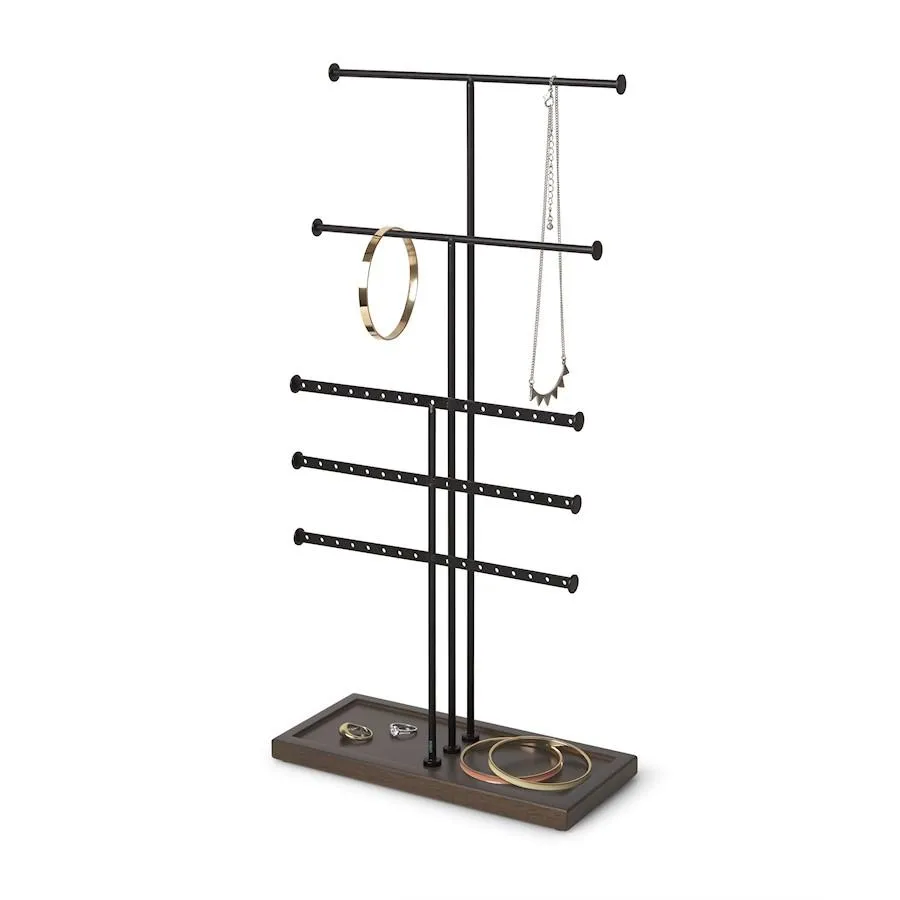 TRIGEM 5 JEWELRY STAND BLACK /WALNUT