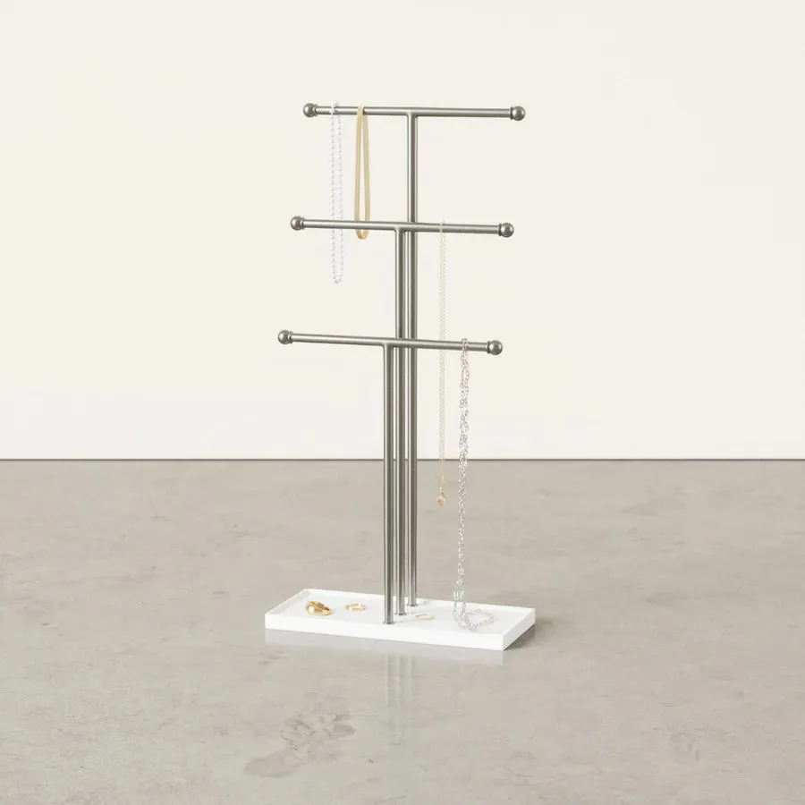 Trigem Jewellery Stand White/Nickel