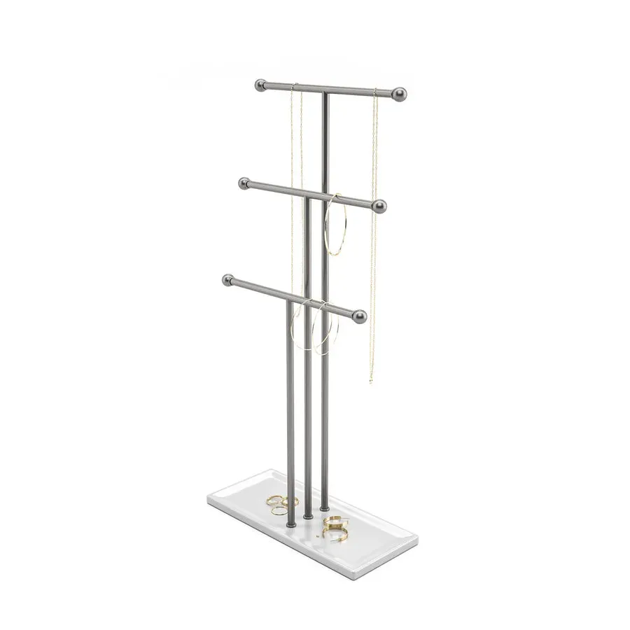 Trigem Jewellery Stand White/Nickel