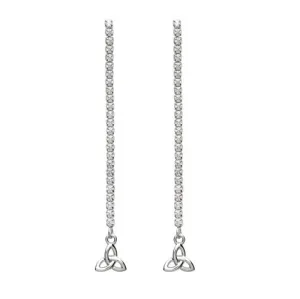 Trinity Knot Long Drop Earrings