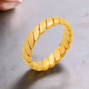 Twisted 18k Gold Plated Stainless Steel Ring