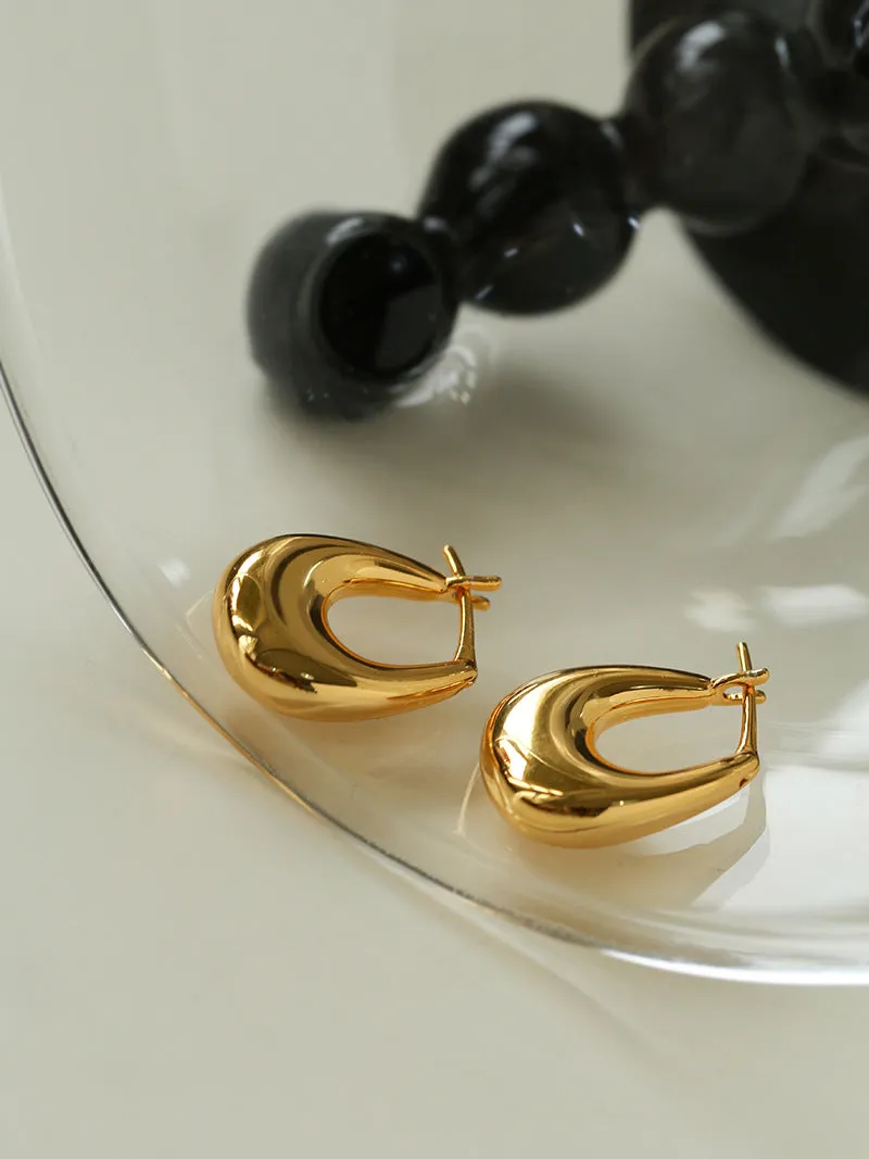 U-Shaped Minimalist Hoops Earrings