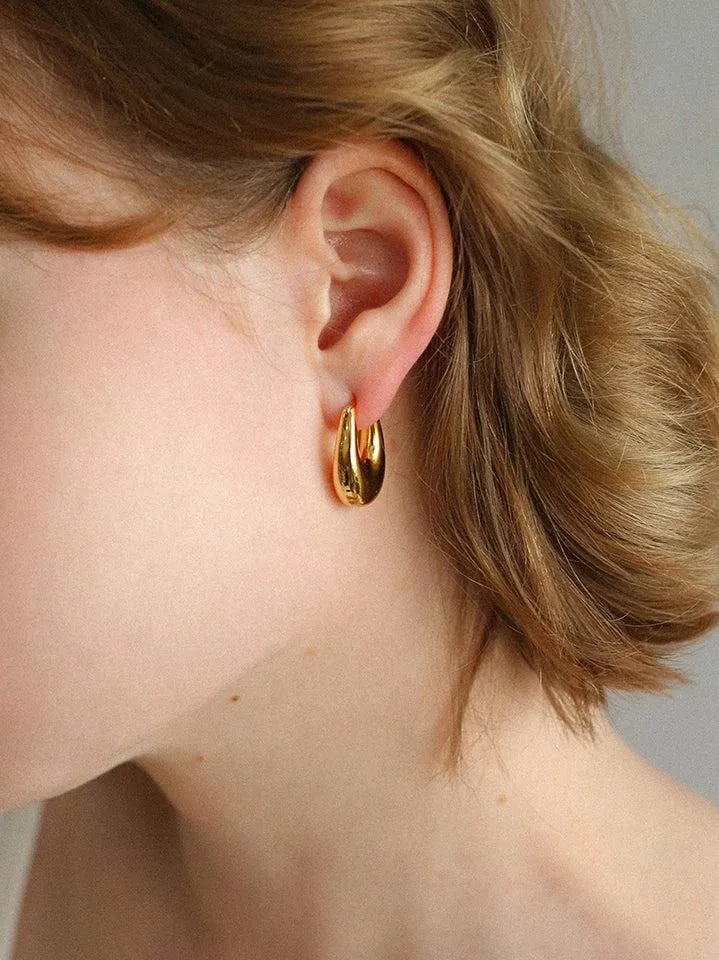 U-Shaped Minimalist Hoops Earrings