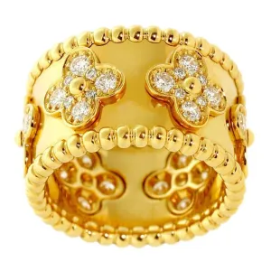 Van Cleef Arpels Perlee Diamond Gold Ring