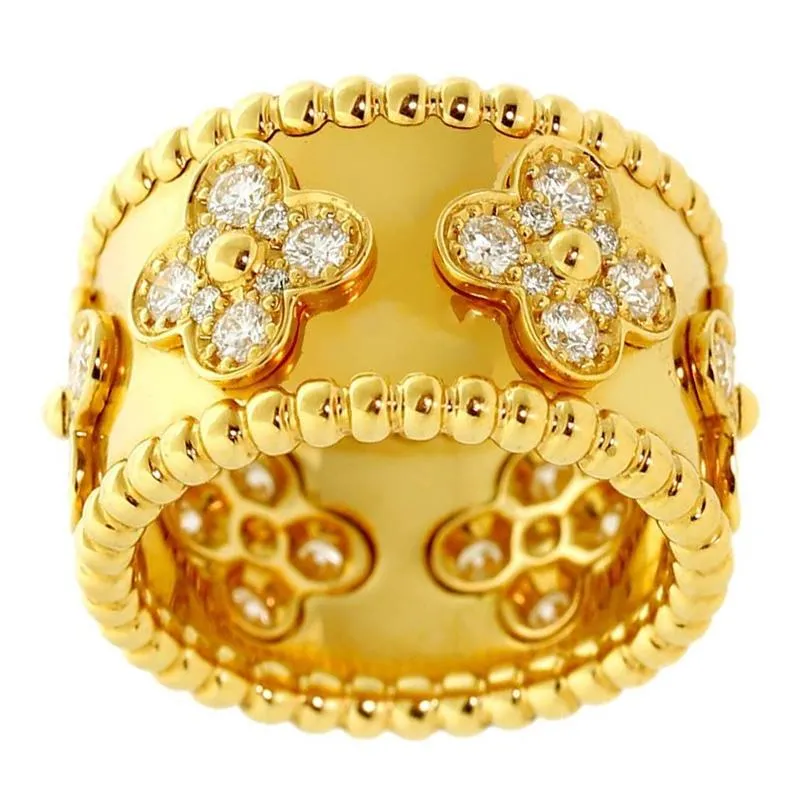 Van Cleef Arpels Perlee Diamond Gold Ring