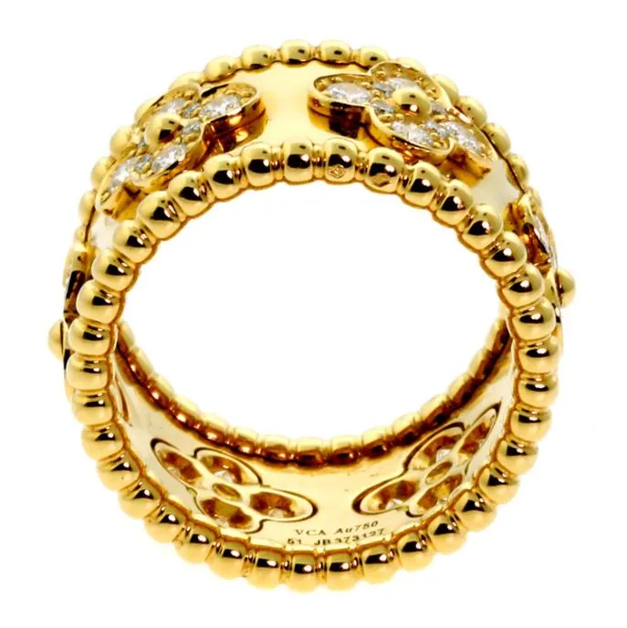 Van Cleef Arpels Perlee Diamond Gold Ring