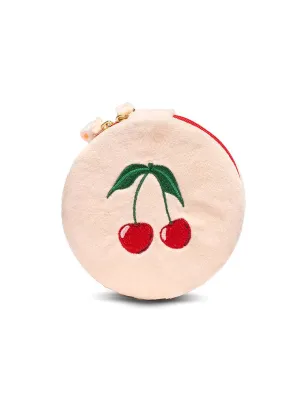 Velvet Jewelry Zip Case Cherries & Cream