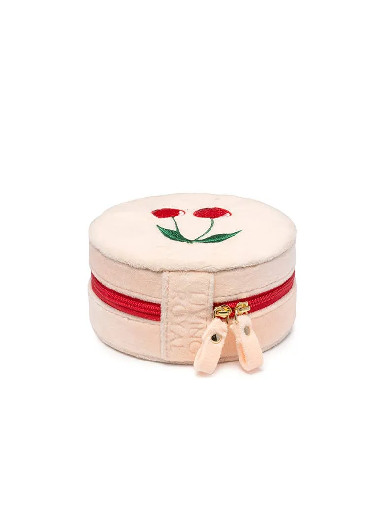 Velvet Jewelry Zip Case Cherries & Cream