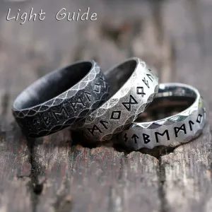 Vintage Stainless-Steel Odin Viking Rune Rings