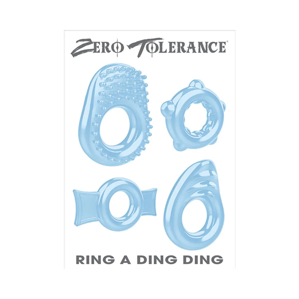 Zero Tolerance Ring A Ding Ding 4-Piece Cockring Set Blue