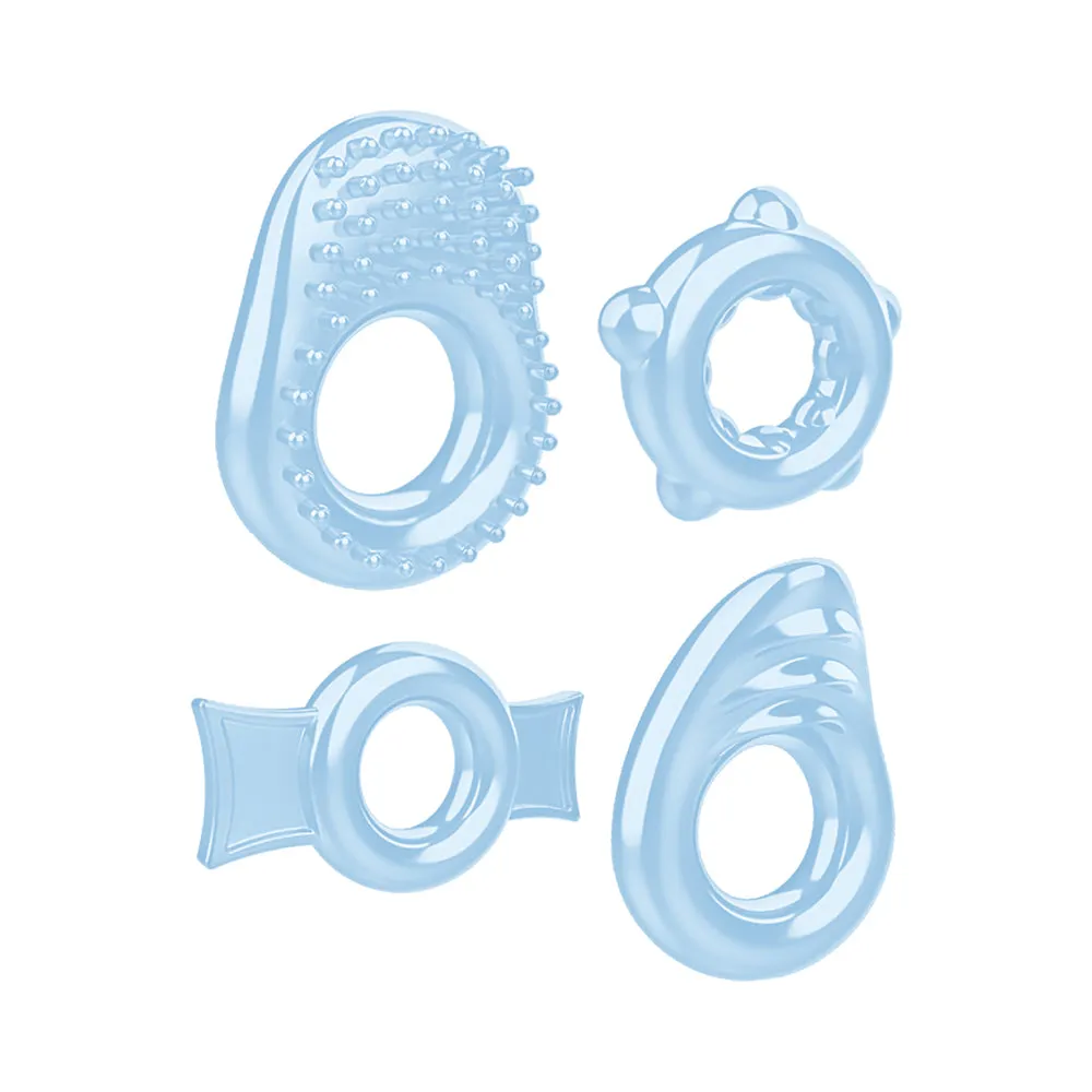 Zero Tolerance Ring A Ding Ding 4-Piece Cockring Set Blue