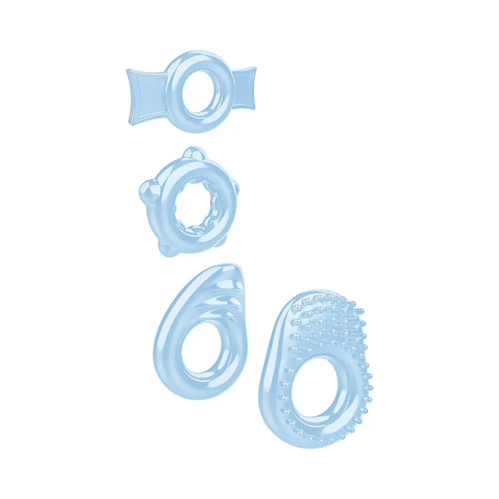 Zero Tolerance Ring A Ding Ding 4-Piece Cockring Set Blue